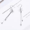 Womens Vintage Korean Fashion Elegant Anti-allergy 925 Silver Plated Mini Simple Ear Hook Earrings Female Long Ear Jewelry Gifts