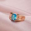 Dámský prsten Kinel Blue Square Zirkon Rose Gold Barva