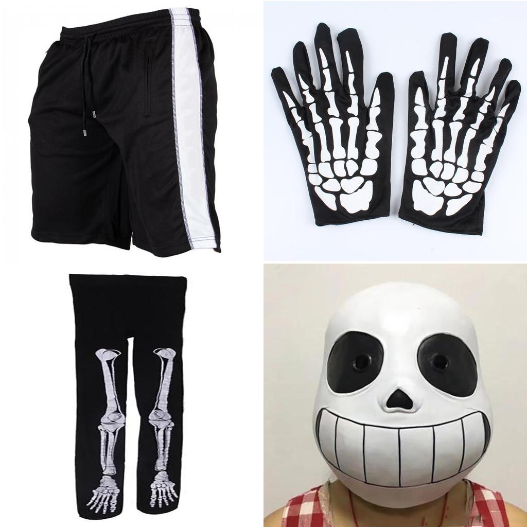 Stilvolles Spiel Undertale Sans Cosplay Kostüm Hoodie Set mit Handschuhen und Strümpfen
