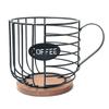 Coffee Pod Holder Coffee Pod Basket Wire Coffee Pod Storage Wooden Base Organizer For Kitchen Family Countertop Pod