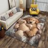 Golden Puppy with Teddy Bear Suitable As a Non-slip Mat for the Living Room or Bedroom Sofa