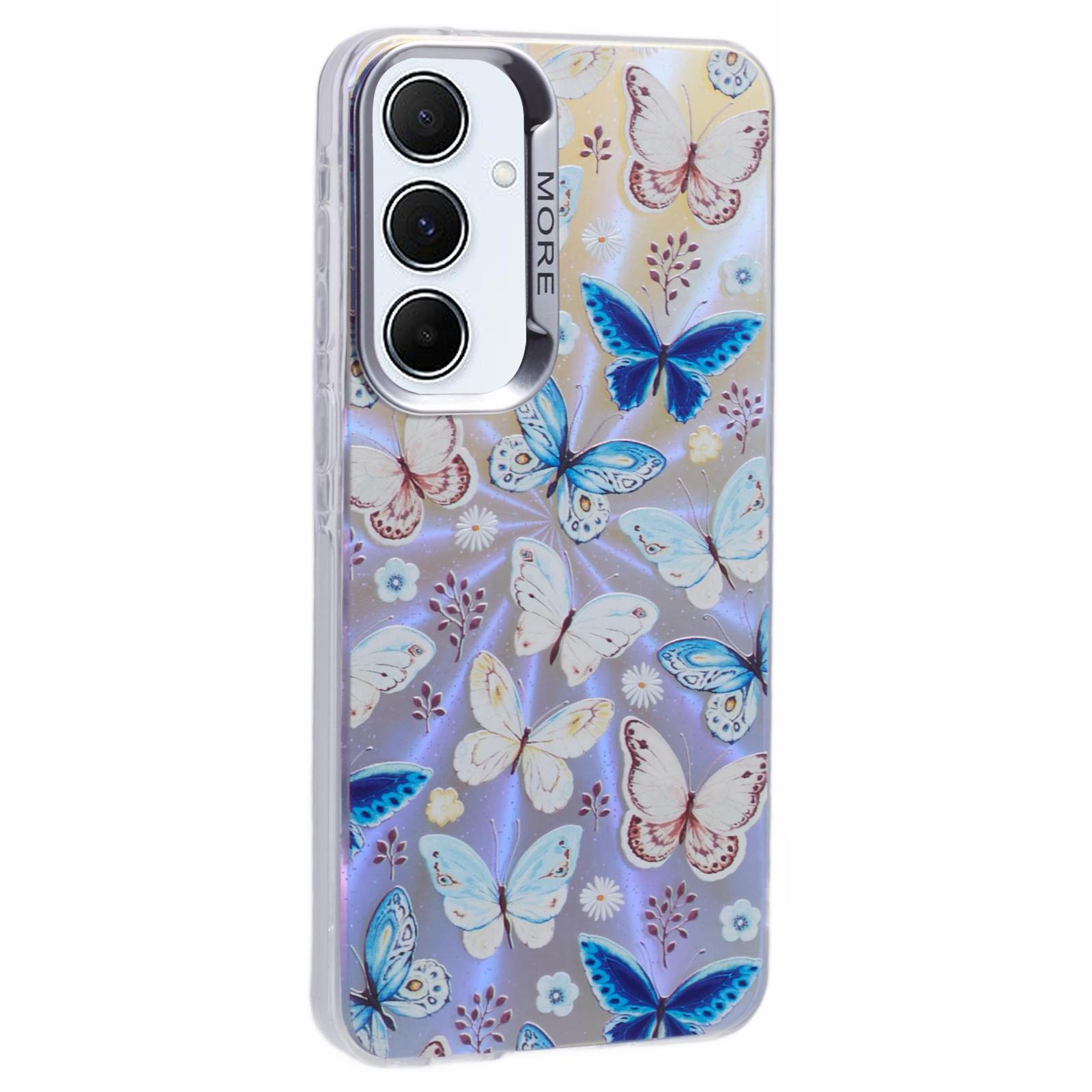 

For Samsung Galaxy A35 5G Case Laser TPU+PC Phone Cover Electroplating Butterfly Pattern AB4