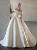 Princess Style Wedding Dress 2026 New Vintage Satin Long Tail Floor Length White Bride Small Size One Shoulder Strap