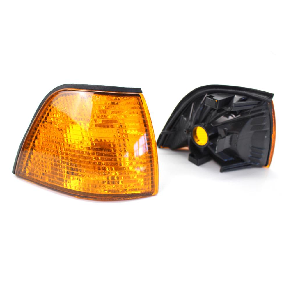 Fog Lumin Lens Replacement Clear Plastic Kit 1 Pair Left & Front Right for E36 3 Series 4 Door 92-98 with Direct Fit Easy Installation