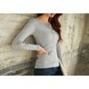 Solid Color Long Sleeved T-shirt Women's Base Shirt