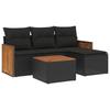 VidaXL Salon de Jardin avec Coussins 5 pcs, Canapés de Terrasse, Ensemble de Meubles de Patio, Mobilier d'Extérieur, Noir 3227588