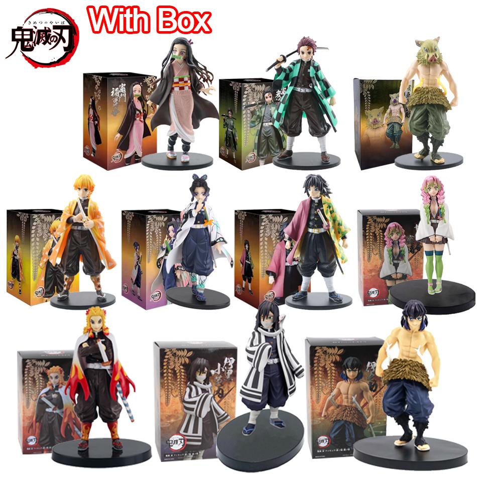 Anime Demon Slayer Kimetsu no Yaiba Figurka 15cm Nezuko Tanjirou Mitsuri Shinobu Zenitsu Kyoujurou Model Figurki Akcji Zabawka Prezenty