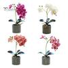 Artificial Potted Plant Faux Moth Orchid Bonsai Desktop Artificial Potted Phalaenopsis Flowers for Home Dining Table Office Desk Decoration