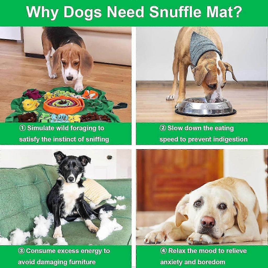 Snuffle Mat for Dogs Large Breed Small Medium, 50 x 50cm Dog Sniffing Mat, Interactive Puzzle Foraging Mat for Dogs, Dog Slow Feeder Mat