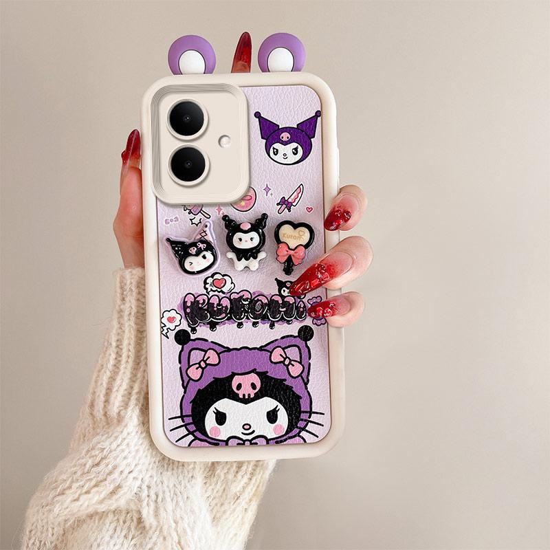 KEYSION Cute Ear 3D Cartoon Case for TECNO Spark Go 2 with Bracelet Soft Silicone Shockproof Phone Cover for Tecno Pop 10