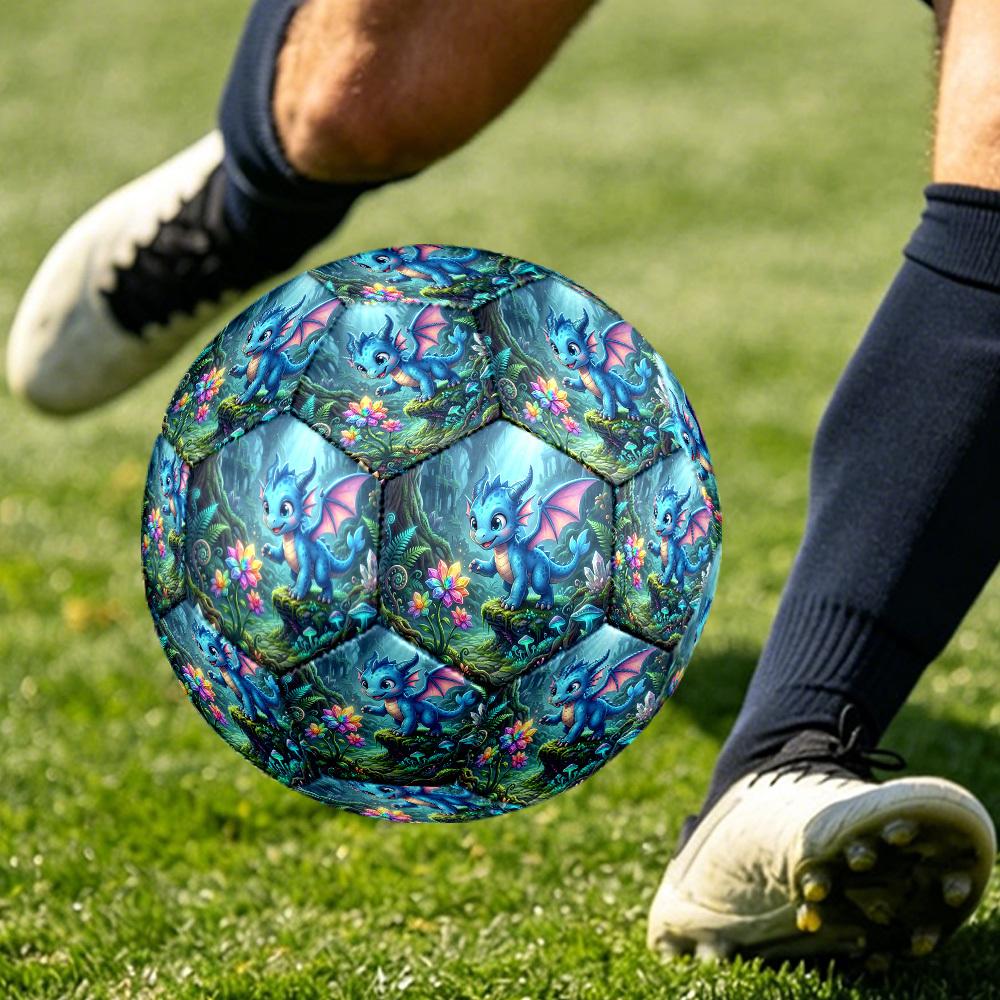 1pc Fantasy Dragon Garden Themed Soccer Ball, Size 5, Lightweight PVC Material, Outdoor Training Soccer Ball Gift. q62250