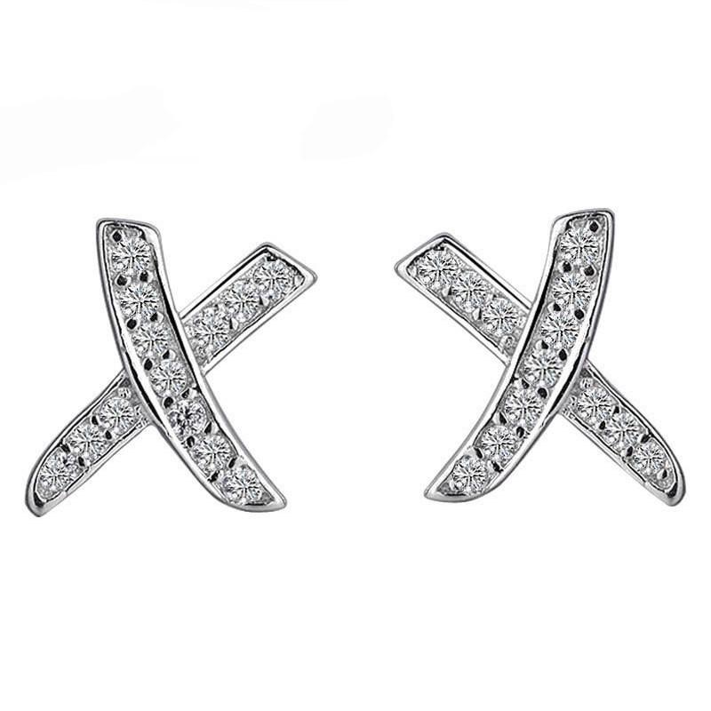 

Cross Simple Chic Crystal Earrings Fashion Jewelry Women Diamond Accessories