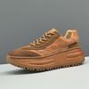 Boys' First-Layer Cowhide Thick-Soled Dad Shoes Ins Super Hot Men'S Trendy Shoes, Leather Versatile Men'S Sports And Leisure Shoes