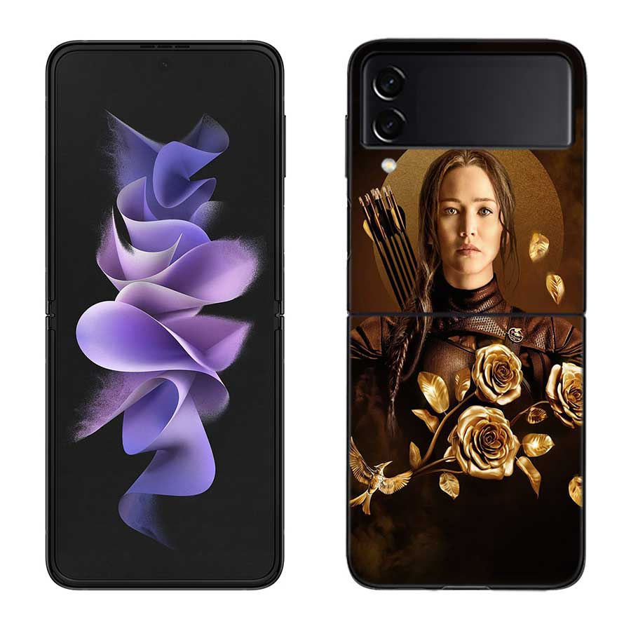 

The H-Hungerrrs Games Phone Case For Samsung Z Flip 7 6 5G Galaxy Z Flip 5 4 3 Black Hard Cell Cover Luxury PC Shell Coque Samsung Z Flip 7 5G