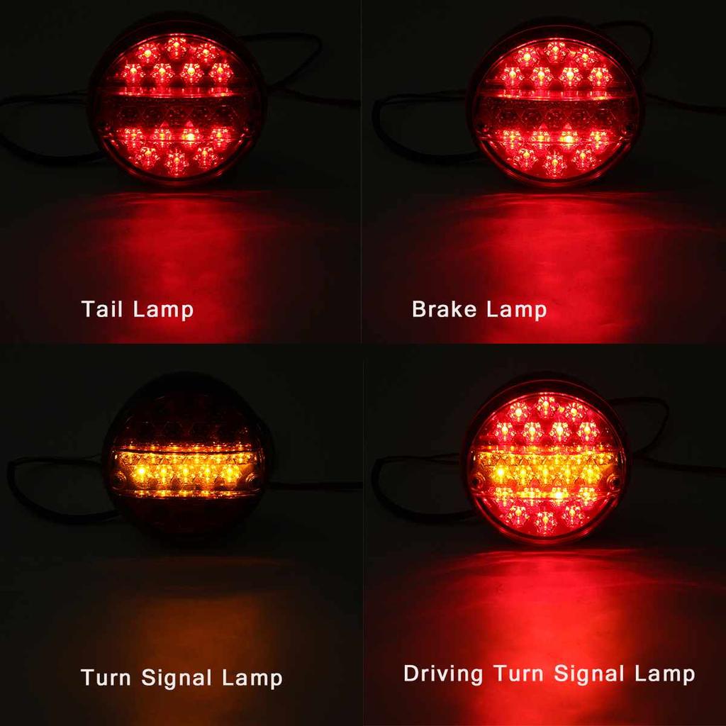 1pcs 25LED 12V 24V Universial Car Tail Light Rear Stop Indicator Brake Light Round Signal Trailer Truck Caravan Van Lorry