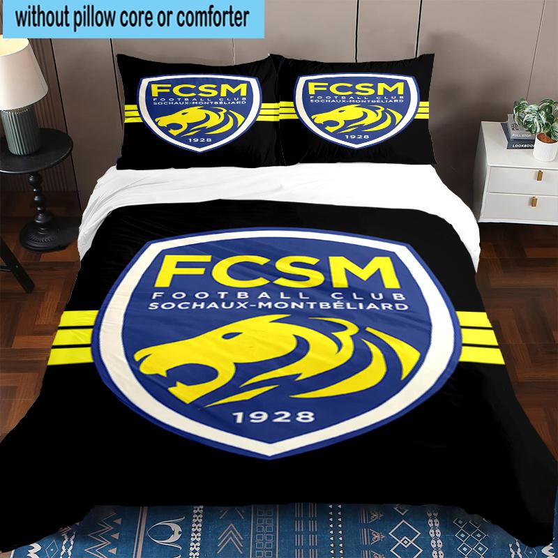 3PCS Fcsm Football Club Emblem Bedding Set,Including 1pc Duvet Cover And 2pcs Pillowcases Perfect for Bedroom, Dormitory, Fan Christmas Gift