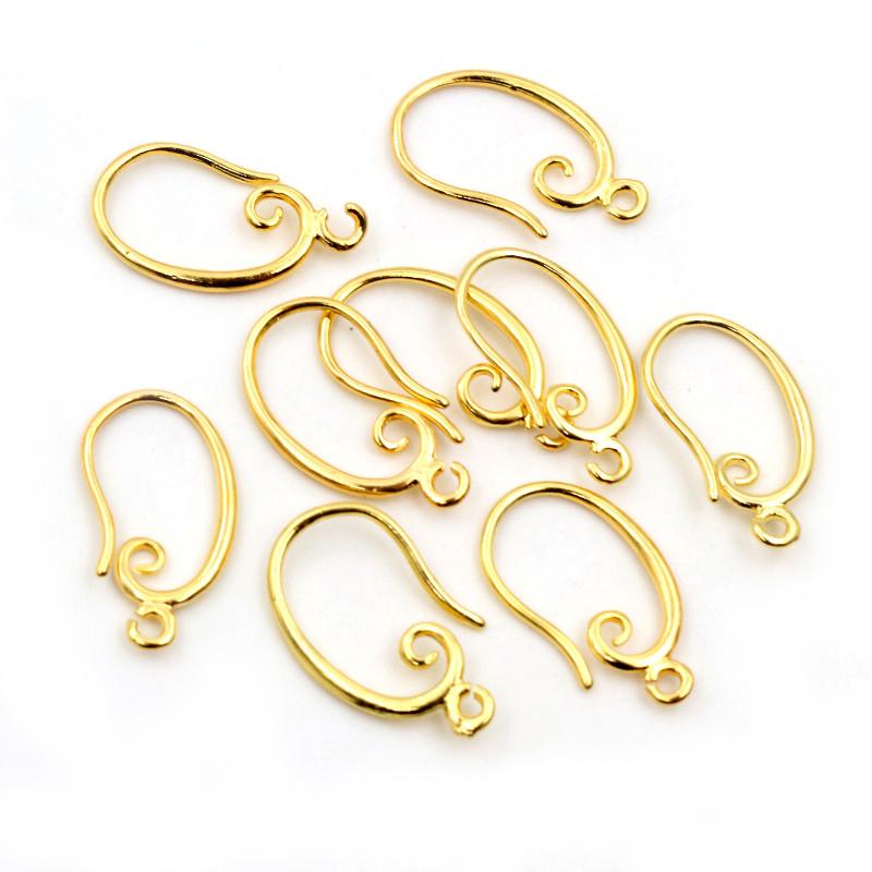 10pcs 19x11mm High Quality Classic 8 Colors Plated Brass French Earring Hooks Wire Settings Base Settings Whole Sale