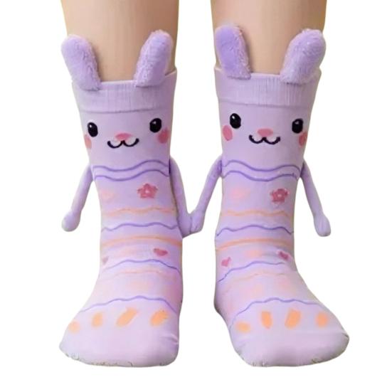

Bunny Socks with Magnetic Hands Holding Hands Cute Rabbits Socks Fun 3D Ears Bunny Socks