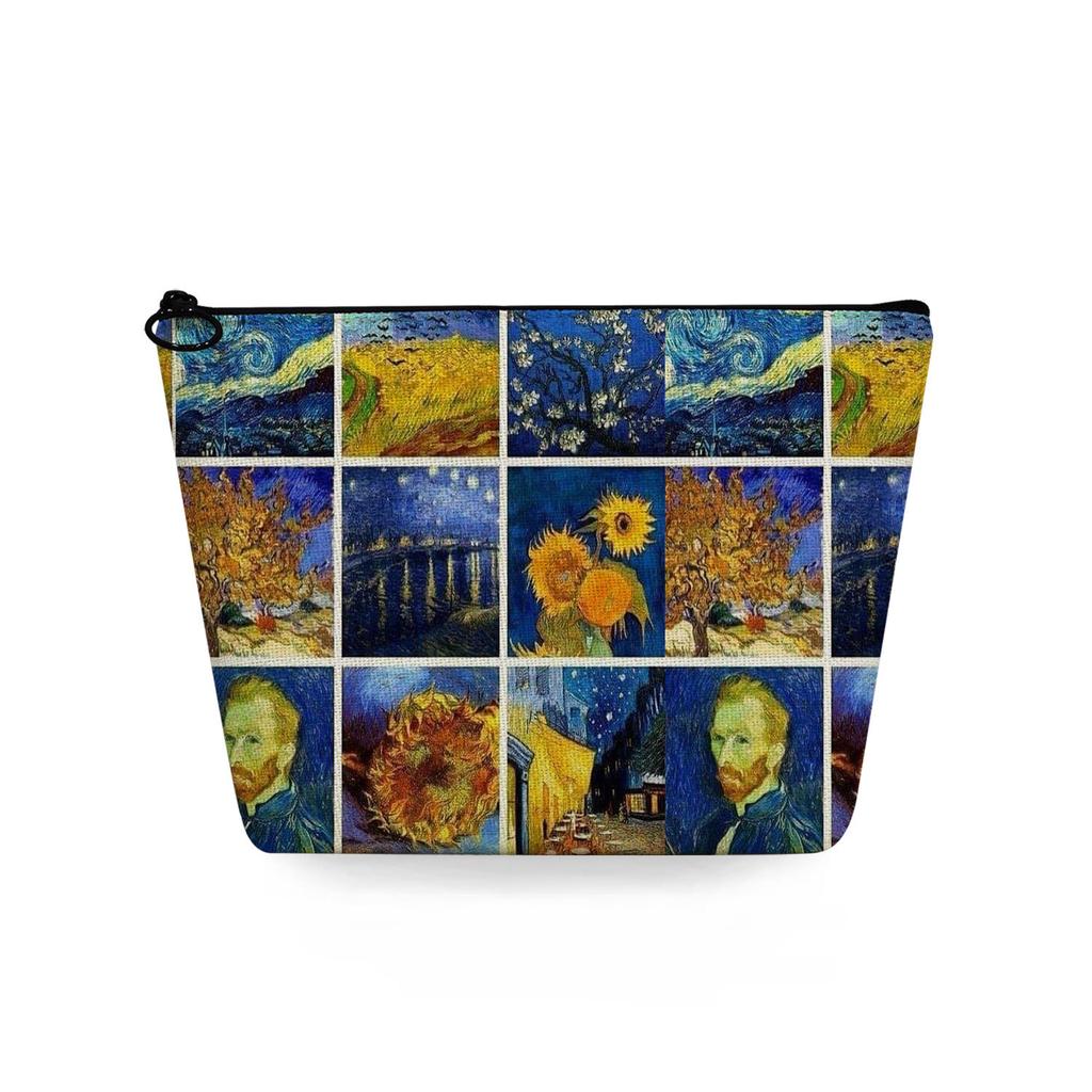 Women Oil Painting Print Cosmetic Bag Toiletries Organize Travel Storage Case 6861