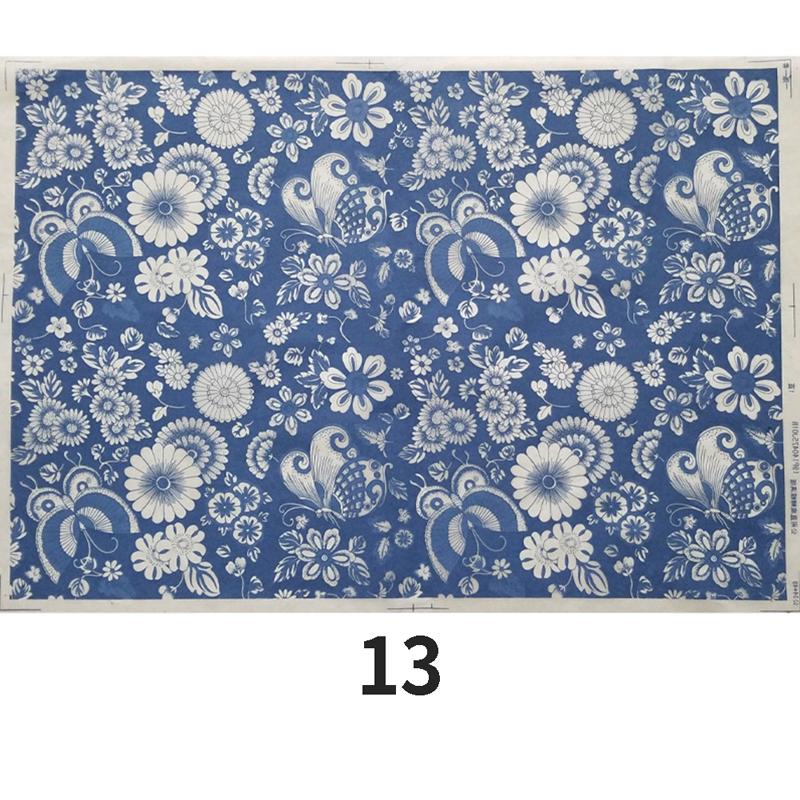 Keramik Keramik Ton Transferpapier Glasur Unterglasur Blumenpapier Blau