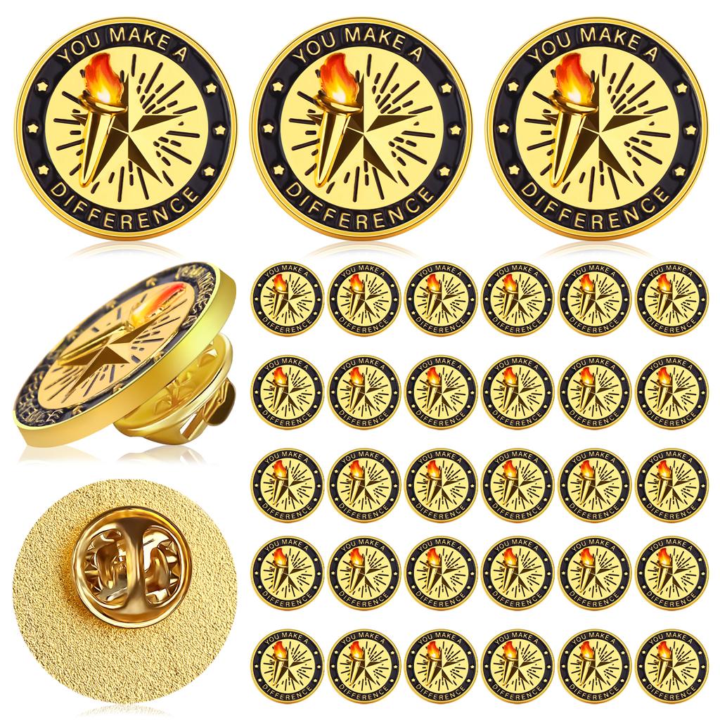 30 Pcs Employee Of The Month Lapel Pin Employee Enamel Pins Gold Plated Enamel Employee Pin Employee Appreciation Pins Employee