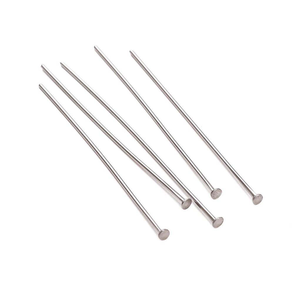 200 rostfreie Edelstahl-T-Nadeln mit großen Köpfen, nicht verblassende Perlennadeln für DIY-Schmuck.