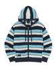Brownbreath Striped Jacquard Hood Zip Up - Blue