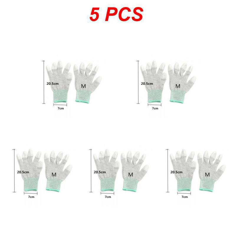 1~10PCS Anti Static Gloves Electronic Working Gloves Household Clean Knitted Gloves Non-slip Wear-resistant Industrial