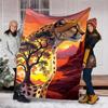 1pc Cheetah Print Throw Blanket Polyester Fiber, Lightweight Flannel, Soft & Warm, All Season Use for Outdoor, Camping Digital Print