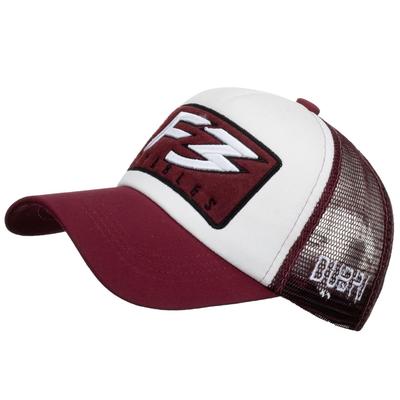 Hat Mesh Cap Sports Brim Cap Stylish CAP343 [Buzz Selection] Men's Women's (White Red)