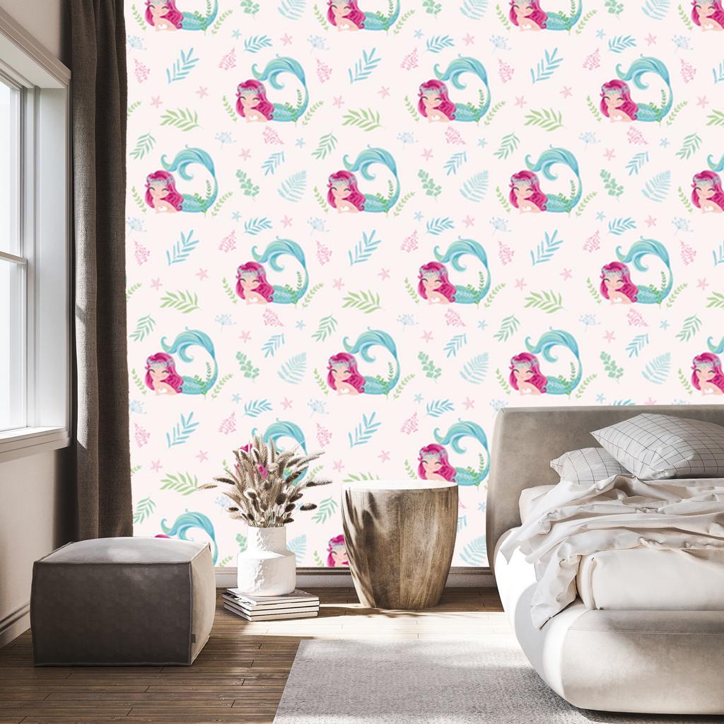 Mermaids and fairy tale wallpaper for living room and bedroom 50x1000