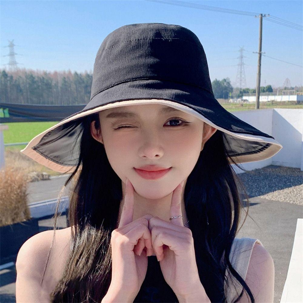 Foldable Bucket Hat Wide Brim Panama Caps New Mountaineering Caps  for Camping Hiking