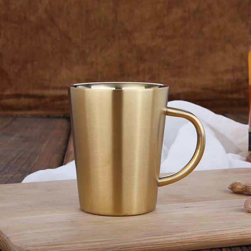 300 ml 304 Edelstahl Doppelschichtbecher Kaffeetasse Kreative Wassertasse Wärmeisolierung Biertasse Edelstahltasse Trinkgeschirr
