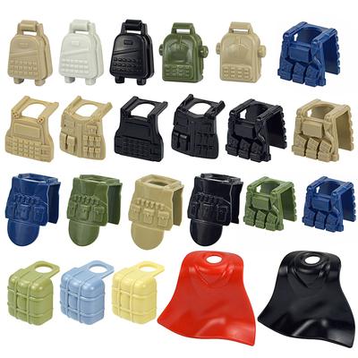 WW2 Militärzubehör Brick City Polizeikräfte Helm Rucksack Schwere Rüstung Weste Baustein Soldatenfiguren Waffe Kinderspielzeug