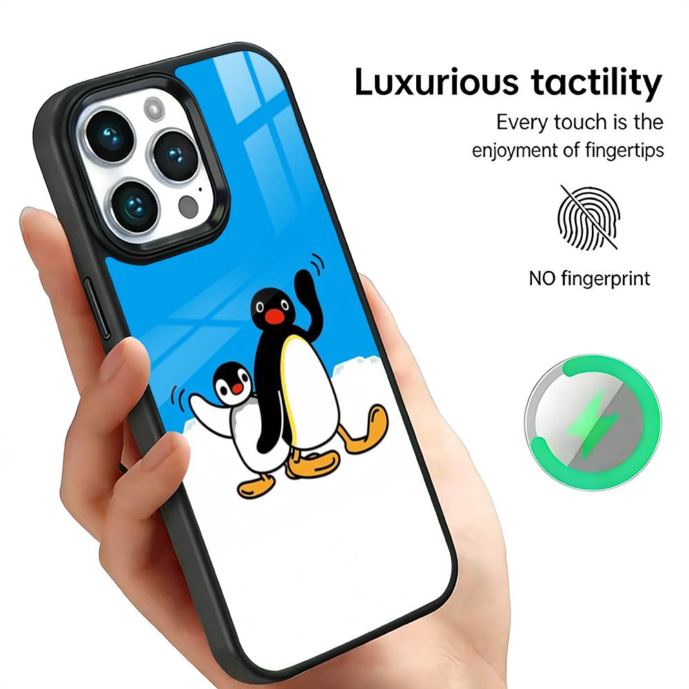 Süße Kawaii P-Pinguin Handyhülle Für iPhone17,16,15,14,13,12,11 Plus,Pro Max Für Magsafe Kabelloses Laden