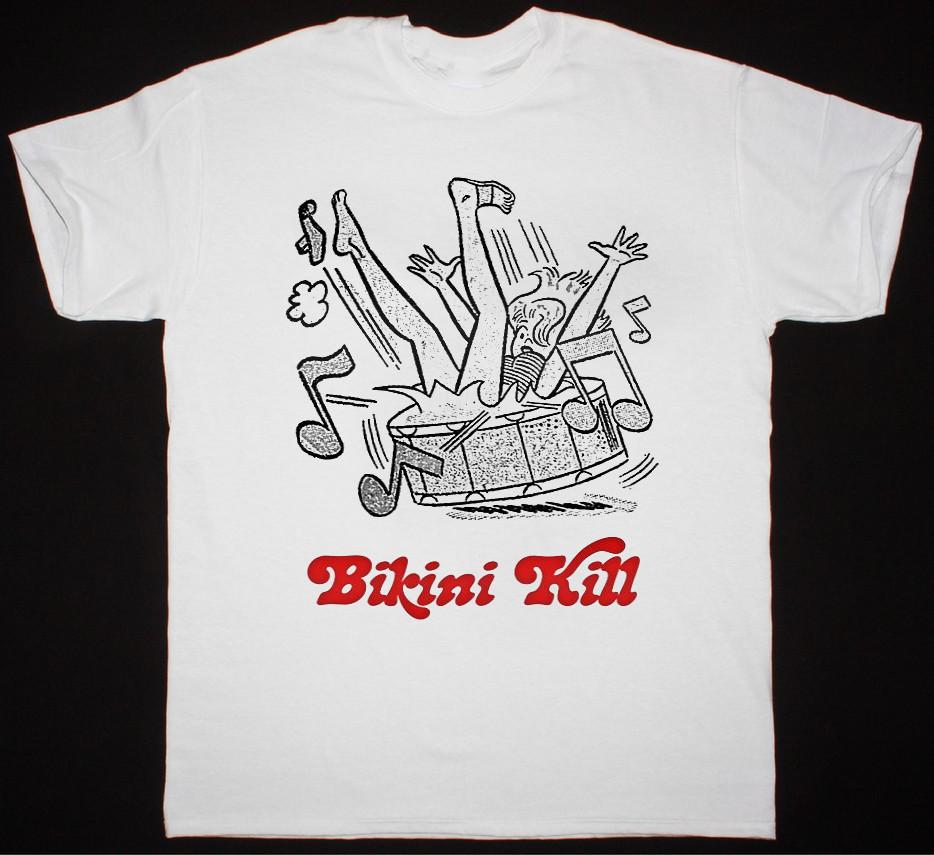 Rare Bikini Kill Cotton Gift For Fan T-Shirt White All Size Unisex S