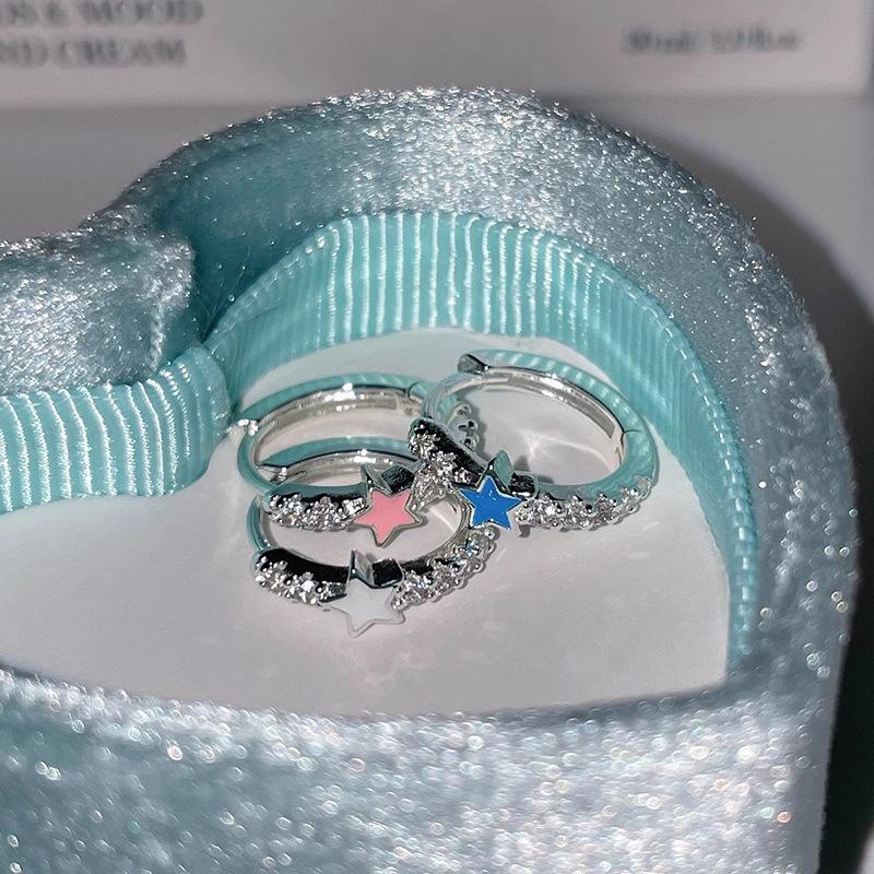 925 Sterling Silver Jewelry Zircon Crystal Star Hoop Earrings for Women Wedding Party Jewelry For Girls Friend Gift