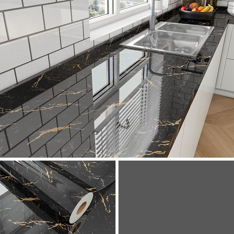 Marble Self Adhesive Film - Heat Resistant Kitchen Countertop Sticker, Waterproof Oil Proof Peel and Stick Wallpaper for Cabinet Refinishing