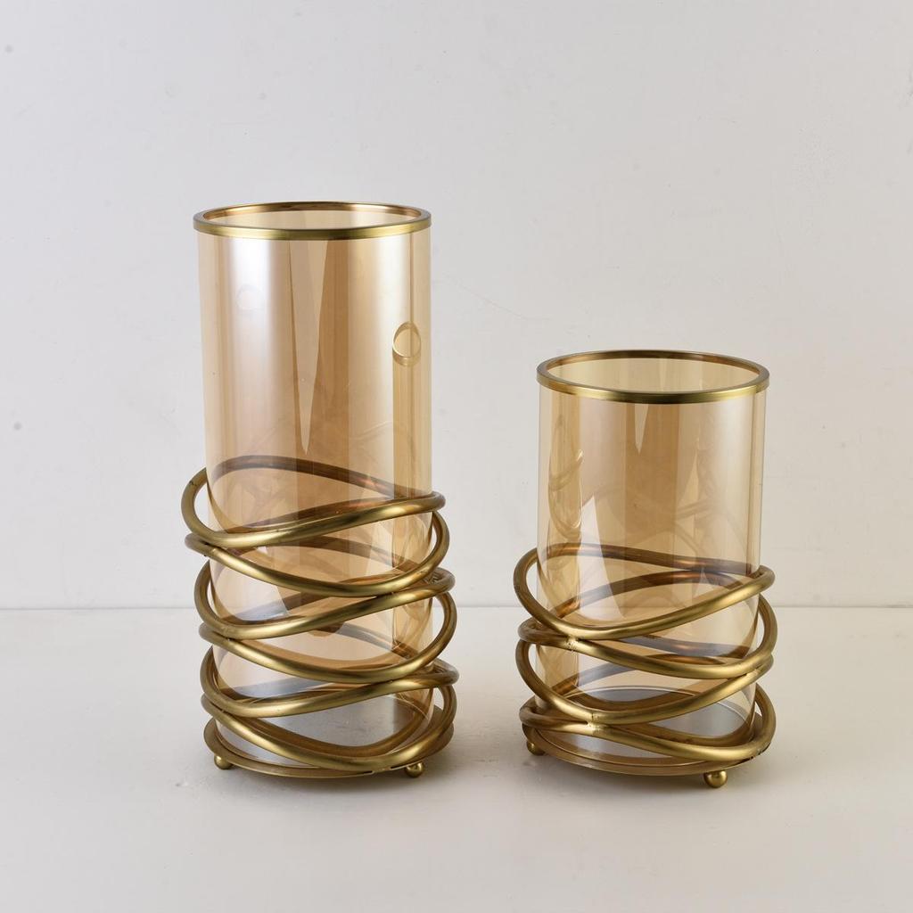 Modern Minimalist Metal & Glass Flower Vases - Home Decor & Restaurant Ornaments