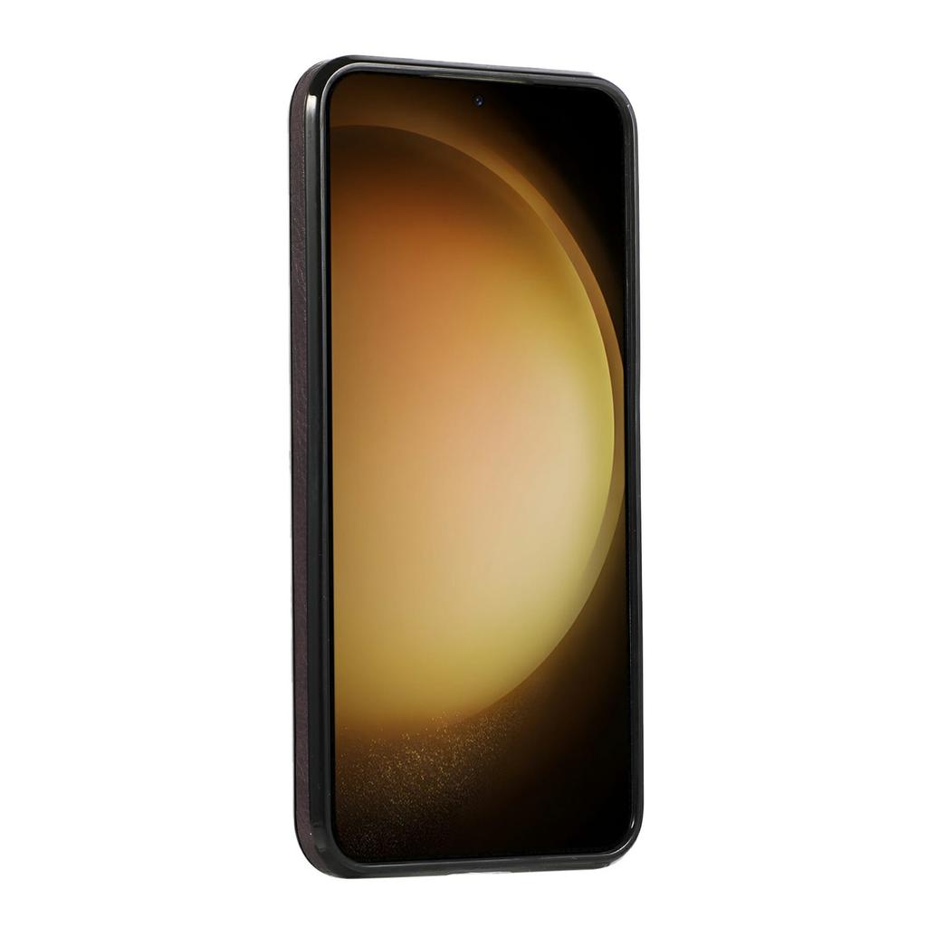 For Samsung Galaxy S25+/S24+ Case Litchi Texture PU Leather Coated PC+TPU Phone Cover