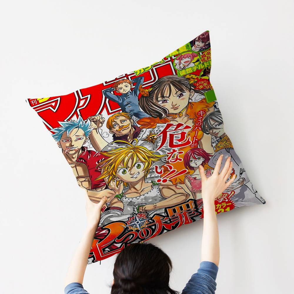 Japan Anime Figure The Seven Deadly Sins Cushion Cover Decorative Pillow Sofa Home Decor Case Pillow Cases