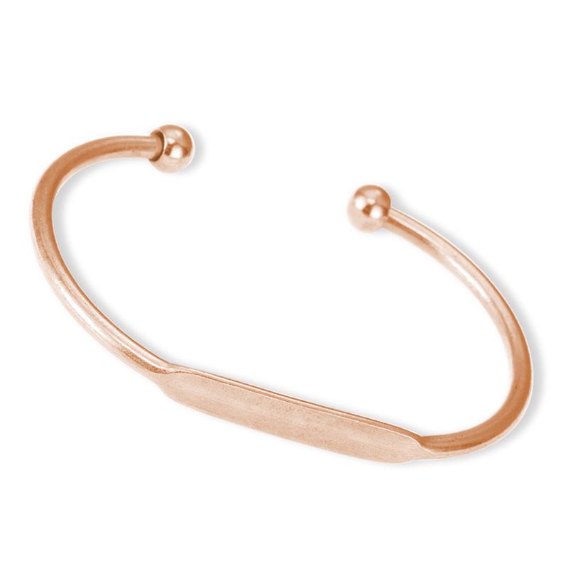 Minimalist Yellow Brass Polished Open C-Shape Bangle Bracelet for Women - European & American Style