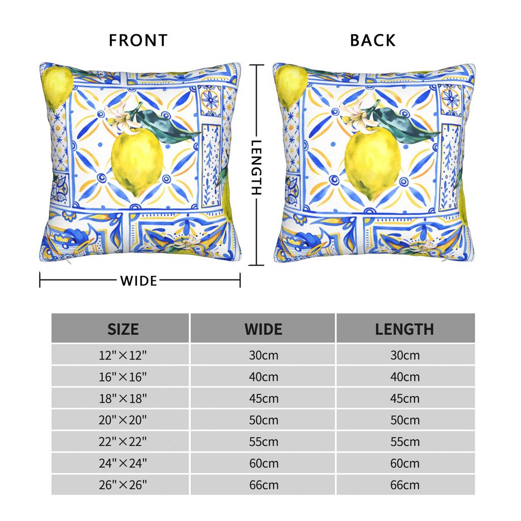 Pillow Cover Yellow Lemon Pattern Morden Pillow Case For Sofa Home Decoration Pillowcases