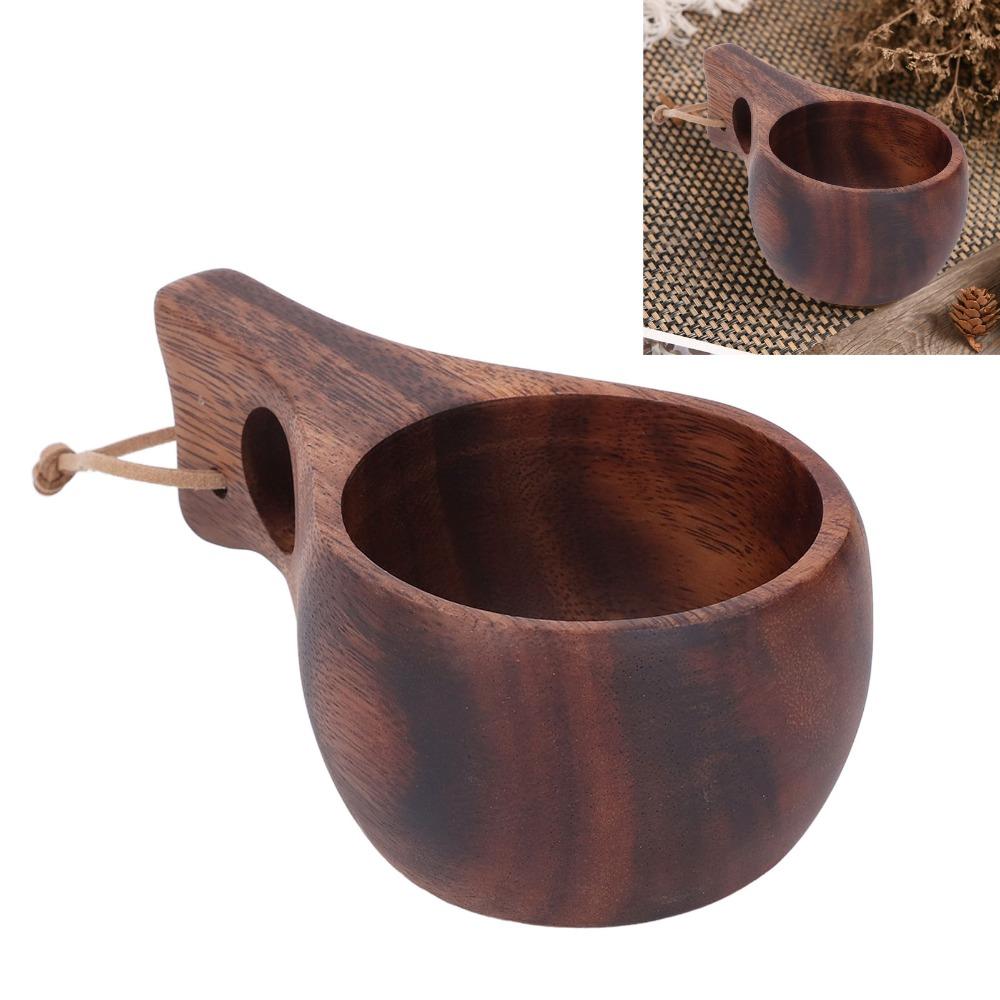 Wood Grain Wood Camp Mug Portable Wood Mug Camping Use Wood Drinking Cup  Cool Drinking
