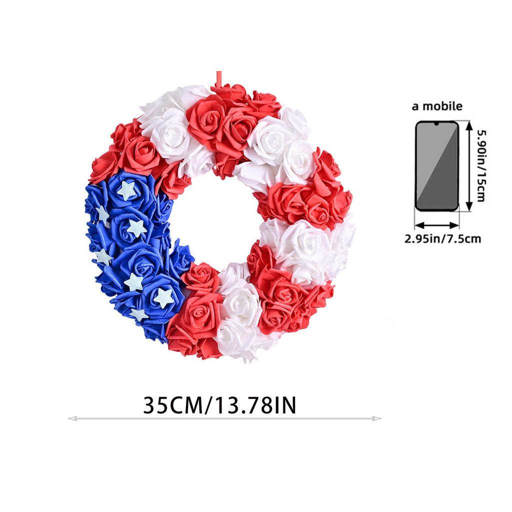 3D For USA Independence Day Wreath Patriotic Wreath Independence Day Decoration