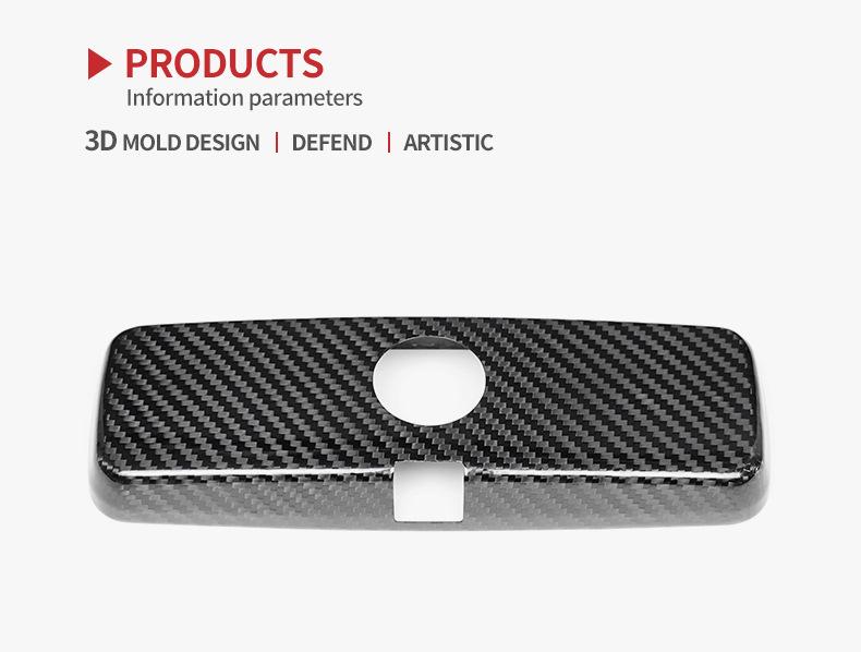 Fiat 500 Abarth Carbon Fiber Rearview Mirror Cover - Interior Decorative Accessory