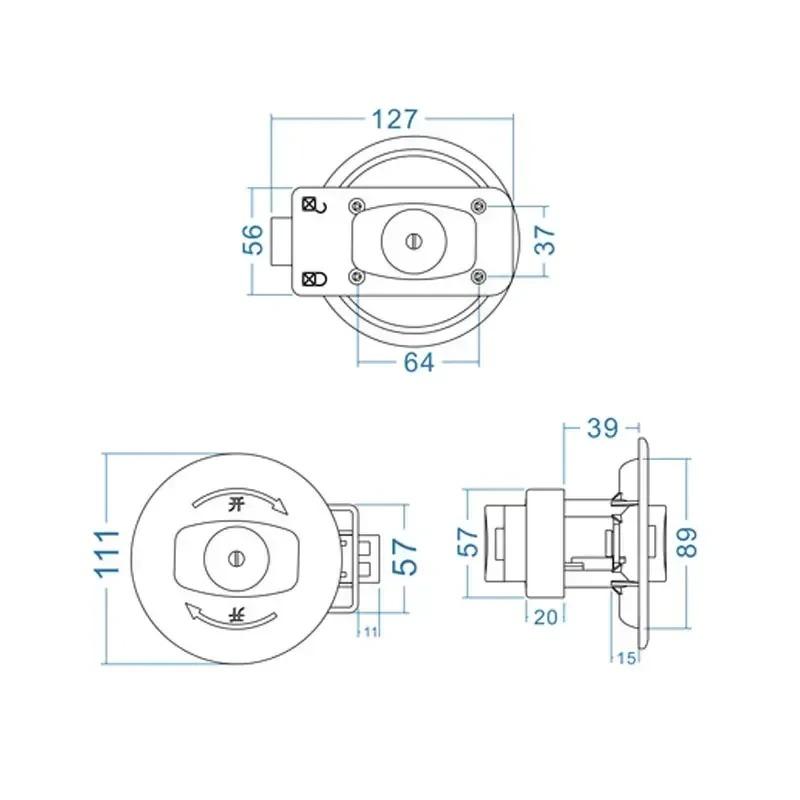 RV Special Bathroom Round Door Lock, Exterior Door Lock Accessories, Modified Compartment & Middle Door Lock