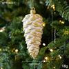 Frosted Look Pine Cone Ornament Metallic Tone Xmas Hanging Decoration  Seasonal Arrangement