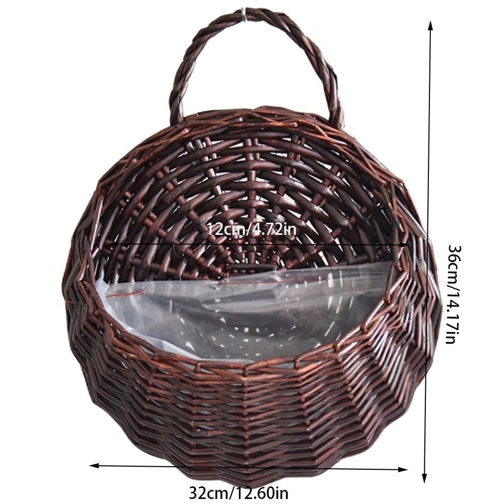 New Storage Container Flower Basket Wall Hanging Handmade Weaving Wicker Basket Hanging Planter Home & Living