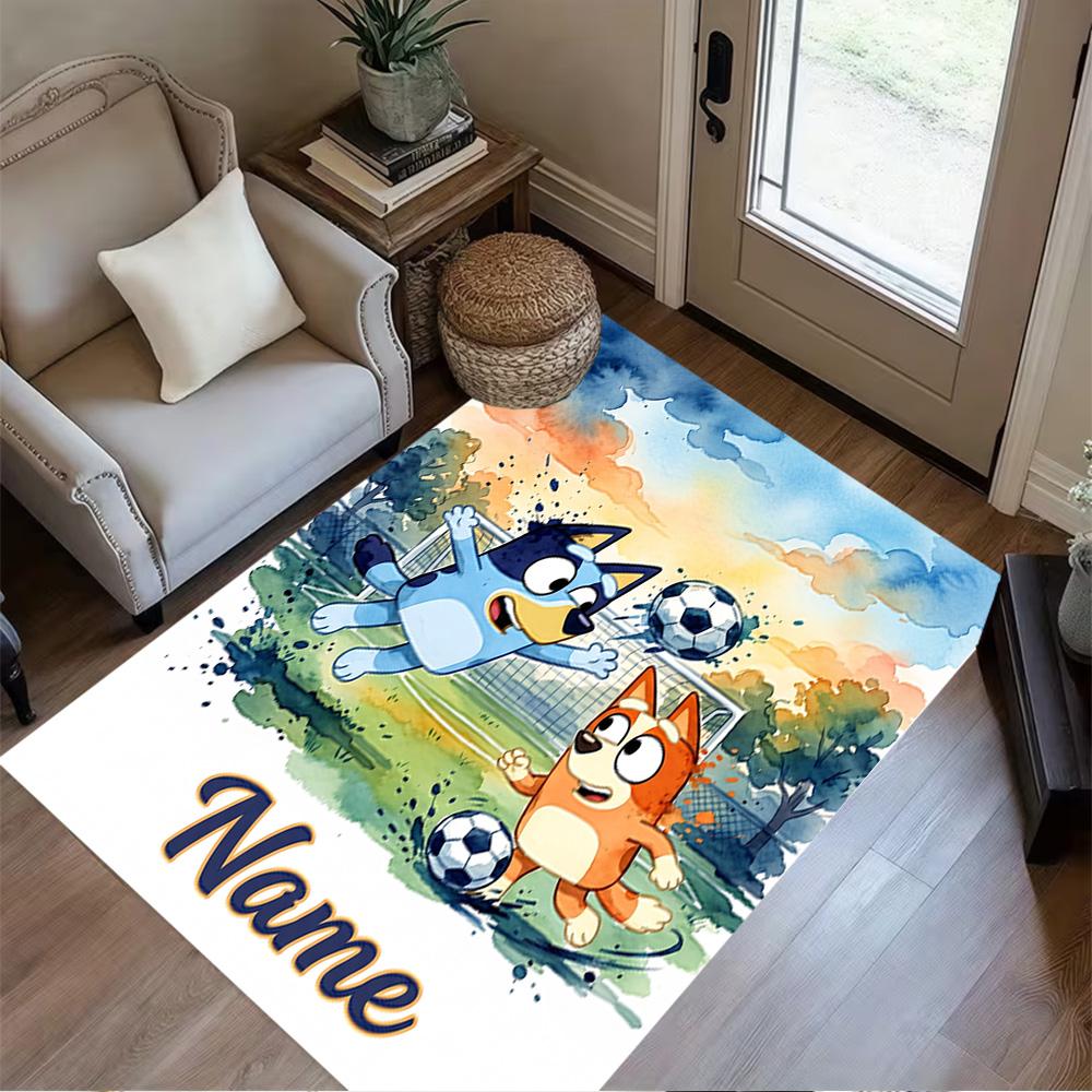 Football Fun Personalized Name Carpet Perfect for Study Room Bedrooms Foyer Playrooms Anti-slip Rug Office Home Decor Best for Christmas